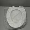Mayfair Linden Slow Close Toilet Seat, Non Slip Heavy Duty Wood, Easy Install, Made in USA, Elongated, White, 2 Pack