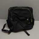 Medium Backpack Purse for Women, Fashion Nylon Daypack with Gold Hardware, Lightweight Water-Resistant Rucksack for College, Work, Travel, Everyday Use, Fits 13–14" Laptop (Black, Medium)