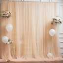 20x10 Champagne Tulle Backdrop Curtains for Parties, Sheer Backdrop Curtain Wedding Photo Backdrop Drapes for Baby Shower Photography Birthday Party