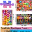 Small Jigsaw Puzzles for Adults 150 Pieces Mini Jigsaw Puzzles Challenging Vintage Candy 6 x 4 Inches, 3 Pcs, Mini Easel Included