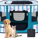 Dog Play Pen Indoors, Pink Crate, Dog Pen,Portable Foldable Playpen Indoor for Small/Medium Dogs, Puppy Cat Pet Playpen, Exercise Kennel Tent Crate (Green)