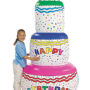 Fun Express Giant Inflatable Birthday Cake Party Decoration (6 feet Tall) Blow Up Birthday Decor for Indoor or Outside