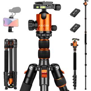 JOILCAN Tripod for Camera, 81" Aluminum Camera Tripod, 83" DSLR Tripods & Monopods, Heavy Duty Travel Tripod for Binoculars Spotting Scope Telescope, Professional Complete Tripod Units, Payload 35lb (Orange)