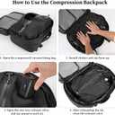 Vacuum Compression Backpack, 60L Expandable Vacpack, Waterproof Carry-On Anti Theft Airback, Black, Large