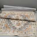 Madane Runner Rug 2x8, Washable Hallway Runner Rugs, Non-Slip Low-Pile Soft Kitchen Rug Runner Laundry Room Rug, Vintage Throw Entry Foyer Mat for Entrance Living Room (Turmeric/Grey, 2 x 8)