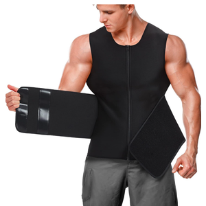 Bakerdani Neoprene Sauna Suit for Men Waist Trainer Vest Zipper Body Shaper