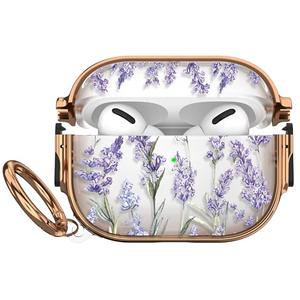 Maxjoy for AirPods Pro 3rd Generation Case with Lock, Clear AirPods Pro 3 Case Lock Protective Hard AirPod Pro 3 Cover for Women Men with Keychain for Airpod Pro 3rd Gen Cover 2025, Flower