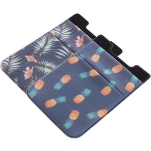 HEMOTON 4-Piece Back Phone Pouch with Card Holder, Practical and Stylish Pineapple Design, Compact Mobile Phone Accessory