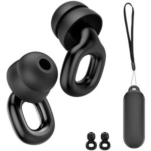 Thunelec Ear Plugs for Sleeping Noise Cancelling, 35dB Noise Reduction Reusable Soft Silicone for Sleep, Focus, Events, Black