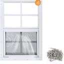 Shed Window 1 Pack 14"X21" White Flush Mount Small Sliding Household Windows with Tempered Glass and Fiberglass Screen for Shed,Chicken Coop, Playhouse,Barns,Garage