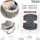 (Only Cushion) Indoor Outdoor Waterproof Papasan Rocking Chair Cushion,Thicken Patio Rocking Egg Chair Cushion, Rattan Chair Cushions, Hammock Chairs Cushions for Garden, Porch, Balcony (Wine Red)