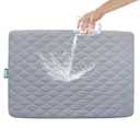 Pack and Play Sheets Mattress Pad Protector Fitted Waterproof Playard Mattress Cover, Compatible with Graco Pack n Play & Dream On Me & Pamo Babe, Playpen/Playard Sheet Quilted, Gray, 39" x 27"
