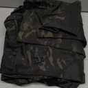 LANBAOSI Men's Tactical Jacket and Pants Military Hunting ACU Uniform 2PC Apparel Suit (Large, Black Cp)