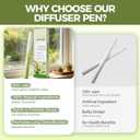Mullein Herbal Diffuser Pen, Natural Mullein/Thyme/Mint Extracts, Oral Freshening & Soothing, 600 Uses per Stick (2PCS)