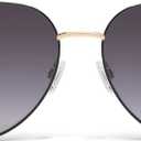 Quay - Womens Sunglasses, Polarized Round Lenses with UV Protection (Coffee Run, Tortoise Gold) (Main Character Extra Large, Black Gold/Smoke)