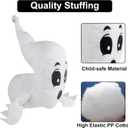 Window Crasher Ghosts - Halloween Stuffed Ghost Window Decorations - Quiet Display Wall Decoration Hanging Ghosts Outdoor Indoor - Cute Party Decor Window Broken Halloween White Flying Ghost 2Pcs