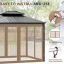 Gazebo Universal Replacement Mosquito Netting, 10' x 10' Outdoor Canopy Net Screen 4-Panel Sidewall Gazebo Curtains, with Zippers, Easy to Install, Fit for Most Gazebos 10x10 CanopyPatio Khaki