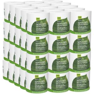 Seventh Generation White Toilet Paper 2-ply 100% Recycled Paper, 500 sheets, Pack of 60