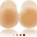Niidor Nipple Covers Stickers Nipple Pasties Lift Adhesive Nipple Coverings for Women Silicone Invisible Breast Petals Thin Camel