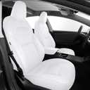 AOMSAZTO Car Seat Cover for Tesla Model 3 2024 2025 (Not for Performance) - Full Set Customized White Seat Covers (with Armrest Cover)