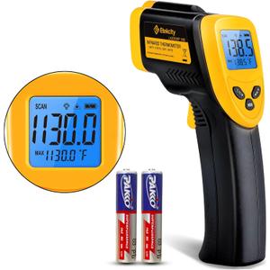 Etekcity Infrared Thermometer Laser Temperature Gun 1080, -58F~ 1130F for Meat Food Candy Pizza Oven, Heat Gun for Cooking, Kitchen, Fridge, Reptile, BBQ, HAVC, Adjustable Emissivity & Max Measure