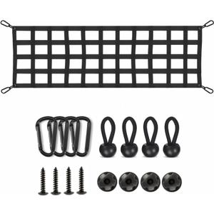 Lucky Straps Tailgate Net for Pickup Truck Bed, 60'' x 18'' Heavy Duty Tailgate Cargo Netting for Full Size Truck, Easy-to-use Tailgate Mesh for Chevrolet, Ford, Toyota, GMC, Jeep (Black)