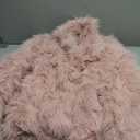 Flygo Women's Faux Fur Coat Fluffy Faux Fur Jacket Long Sleeve Lapel Furry Winter Jackets Shaggy Parka Short Coat (Pink-XL)