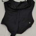 Popilush Corset Bodysuit for Women Tummy Control Shapewear Cowl Neck Tops Thong Bodysuits Concert Outfits (Medium, Black)