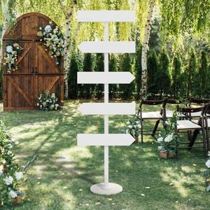 Chunful Wooden Blank Arrow Signs with Stakes, Wood Blank Directional Yard Sign for Outdoor Lawn Patio Yard Garden Weddings Birthday Party Guidepost Decorations(White,63 Inch)