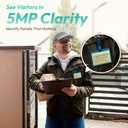 BOTSLAB Doorbell Camera Wireless, 5MP Video Doorbell, 180Panoramic View, No Monthly Fee, 2.4 GHz WiFi, AI Motion Detection, VR Mode (Black Grey)