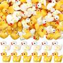 200 Pcs Childhood Cancer Resin Ducks Bulk Childhood Cancer Awareness Items Gold Ribbon Awareness Ducks for Public Charity Activities Supplies Event