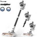 BSNAW Lightweight Cordless Stick Vacuum Cleaner with Battery - 45 Min Runtime, 8-in-1 Handheld for Pet Hair, Hard Floors & Carpets, Powerful Suction, White