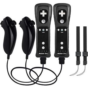 TechKen 2 Pack Wii Controllers with Wii Motion Plus Inside | Shock Wii Nunchuk Controller | Compatible Nintendo Wii, Motion Plus Wii Controller