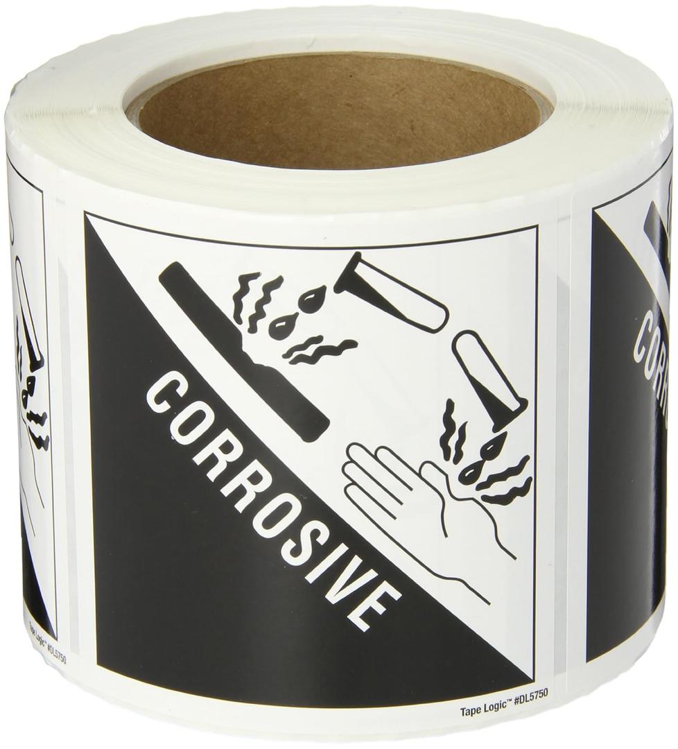 Tape Logic 4 x 4" - "Corrosive" Labels
