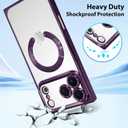 OOK Magnetic Case Made for iPhone 17 Pro Max 6.9 Inch (Compatible with MagSafe) Clear Phone Cover with Screen Protector Soft TPU Anti-Scratch Shockproof Protective Case for Women Men - Purple