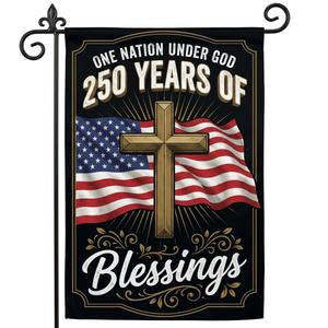 250th Anniversary USA Flag Garden Flag 12 x 18 Inch, 1776-2026 Patriotic American Outdoor Banner, Double Sided Yard Lawn Porch Decoration