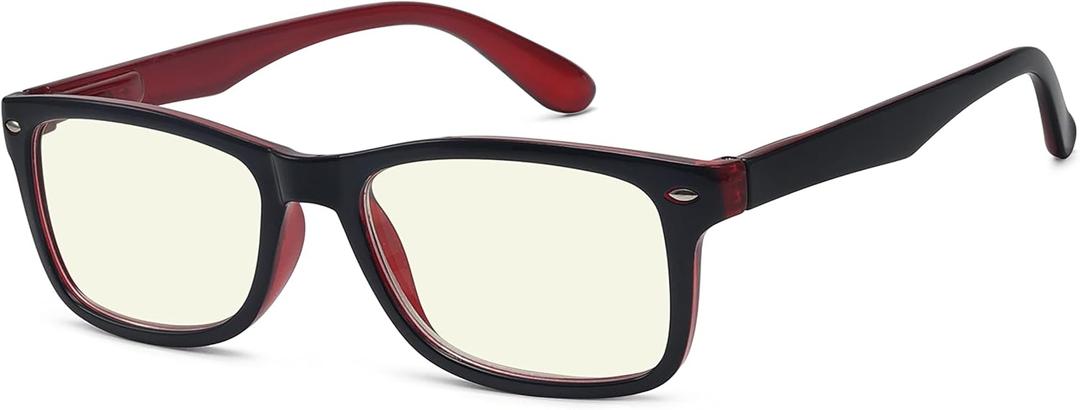 Eyekepper Computer Reading Glasses,Reduce Eye Strain Computer Readers (Black Red,+0.5) (Black Red-block Blue Light Lens)