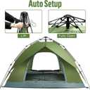 Night Cat Instant Popup Tents 2-3 Persons with Footprint Tarp Easy Setup Camping Tent with Rainfly Double Layers Waterproof Automatic Hydraulic Mechaism