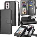 Tekcoo Wallet Case for Motorola Moto G Power 5G | 2024 Only | XT2415, PU Leather ID Cash Credit Card Slots Holder Carrying Pouch Folio Flip Cover [Detachable Magnetic Hard Cases] Lanyard - Black