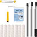 Mister Rui Paint Roller Kit, 10 Pack, 9 Inch Paint Roller Frame with Microfiber Roller Covers, Stainless Steel Extension Pole 3 Segments Total 3 Ft, Paint Supplies for Walls and Ceilings