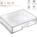 BINO | Stackable Storage Drawers, Shallow X-Large - Clear | THE CRATE COLLECTION | Storage Bins With Drawers Bathroom Organizers and Storage Organization and Storage Under Sink Organizer Vanity Home