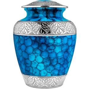 Trupoint Memorials Extra Large Urn for Ashes Adult Male or Female Up to 300 lbs – Cremation Urns for Human Ashes, Funeral Memorial Urns for Men & Women – Light Blue