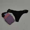 FINETOO Seamless Thongs for Women 6 Pack Sexy V-Wasit Women's Underwear No Show T-back Underwear for Women Panties (Large, A 6 Pack(black*1 Purple*1 Khaki*1 Silver Blue*1 Wine*1 Pink*1 ))