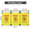 3 Panels Safety Barricade, Heavy Duty PVC Foldable Security Barrier Gate,Visibility Caution Symbol Traffic Fence with DO NOT Enter Sign, Portable Elevator Maintenance Caution for Construction