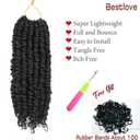Bestlove 10 Inch 8 Packs Pre-twisted Passion Twist Crochet Hair Pre-looped Bohemian Curly End Synthetic Braiding Hair Extensions Low Temperature Soft Twist Braids for Black Women(1B)