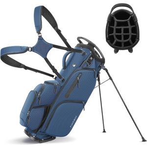 Findway 14 Way Golf Stand Bag [Upgrated Generous Space] Lightweight Golf Bag with Stand, Durable Golf Club Bag with Padded Dual Strap & Rain Cover for Men and Women