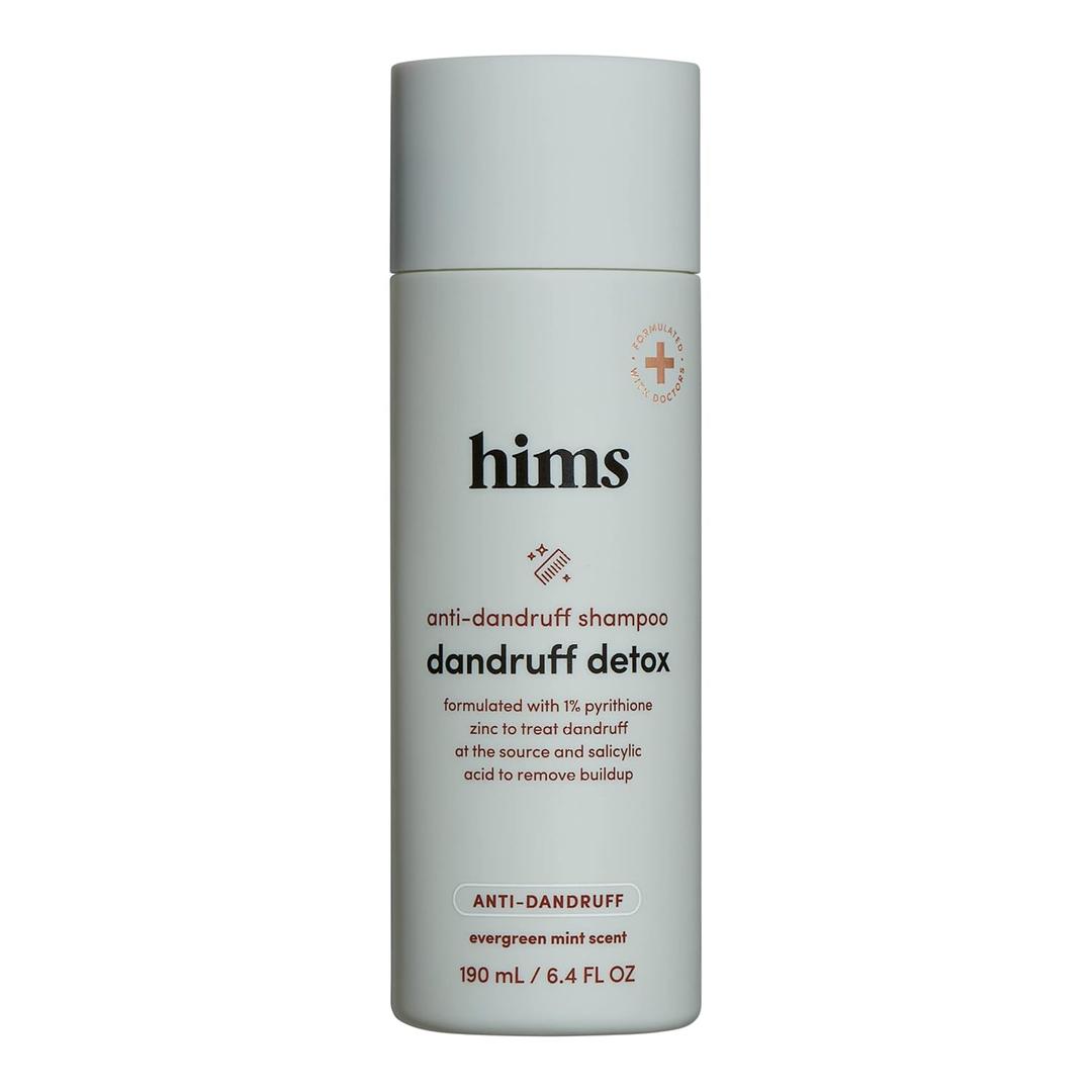 HIMS Dandruff Detox Anti Dandruff Shampoo - Anti Dandruff Shampoo for Dry, Itchy Scalp with Pyrithione Zinc 1% and Argan Oil - Paraben Free, Sulfate Free - Evergreen Mint - 6.4 fl oz