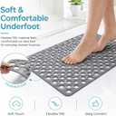 Casa and Beyond Shower Mat, Secure Shower Mat-Non-Slip, Washable Non-Slip Bathtub Mats, with Suction Cups and Drain Holes, Soft Textured Design, Easy to Clean for Bathroom (Grey, 20.9" x 20.9")