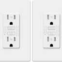 ELECTECK 2 Pack GFCI Outlets 15 Amp, Tamper Resistant (TR), Ultra Slim GFI Receptacles with LED Indicator, Ground Fault Circuit Interrupter, Decor Wallplate Included, ETL Listed, White