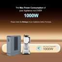1000W Step Up Transformer 110v to 220v Converter, Heavy Duty Voltage Converter 110v-120v to 220v-240v with Dual Outlets, Overload Protection & Ultra-Quiet for Home Appliances, Grey Blue